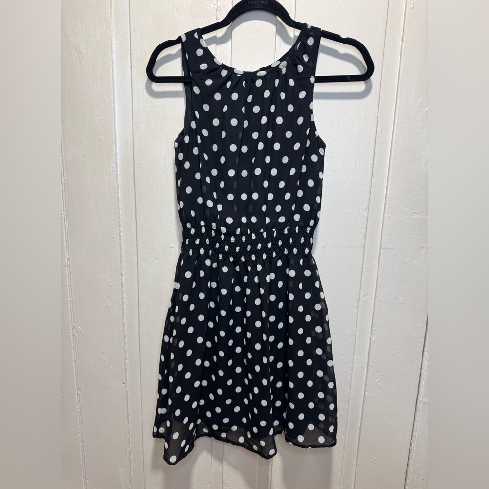 Fun & Flirt Black Polka Dot Mini Dress | A-Line Short, 90s Vintage Charm